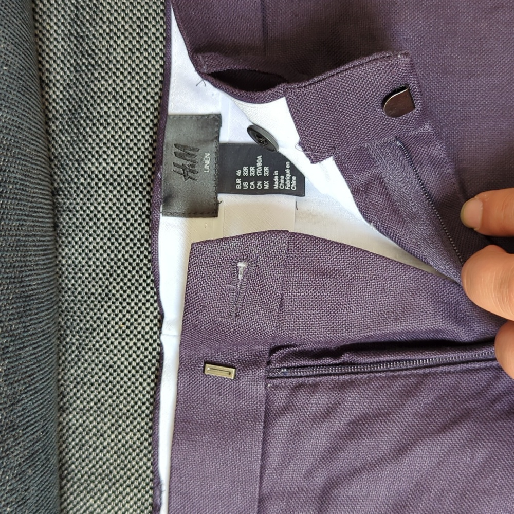 New w/ Tags H&M Shorts Size 32R Dark Purple - Picture 4 of 6